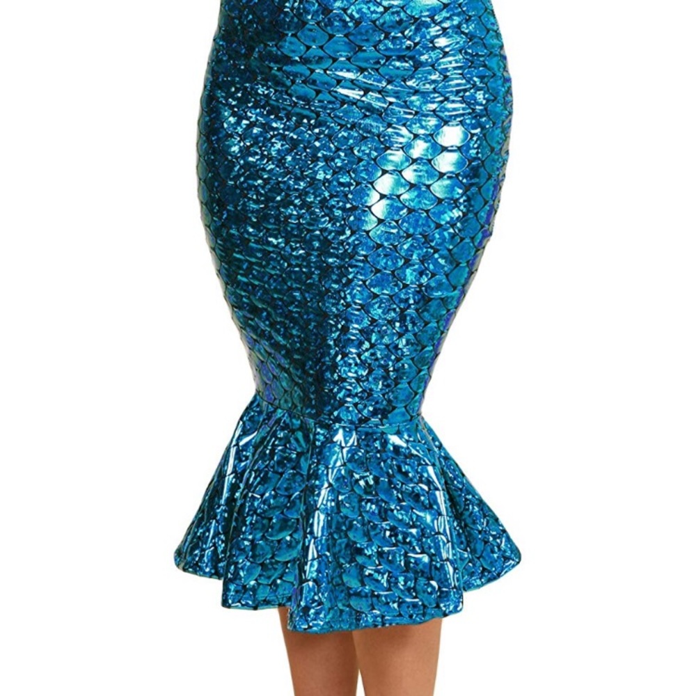 Halloween Mermaid Costume with Maxi Skirt & Wig